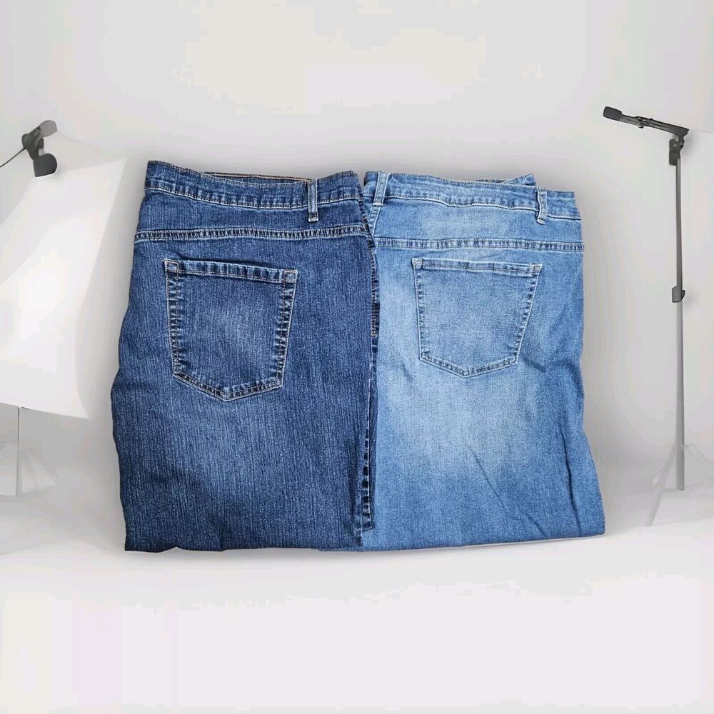 Women's Plus Size 24 Lot of 2 Cropped Jeans CJ BANKS GLORIA VANDERBILT Denim